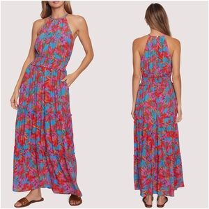 NWT LOST + WANDER Hydra Springs Maxi Dress in Blue Floral
